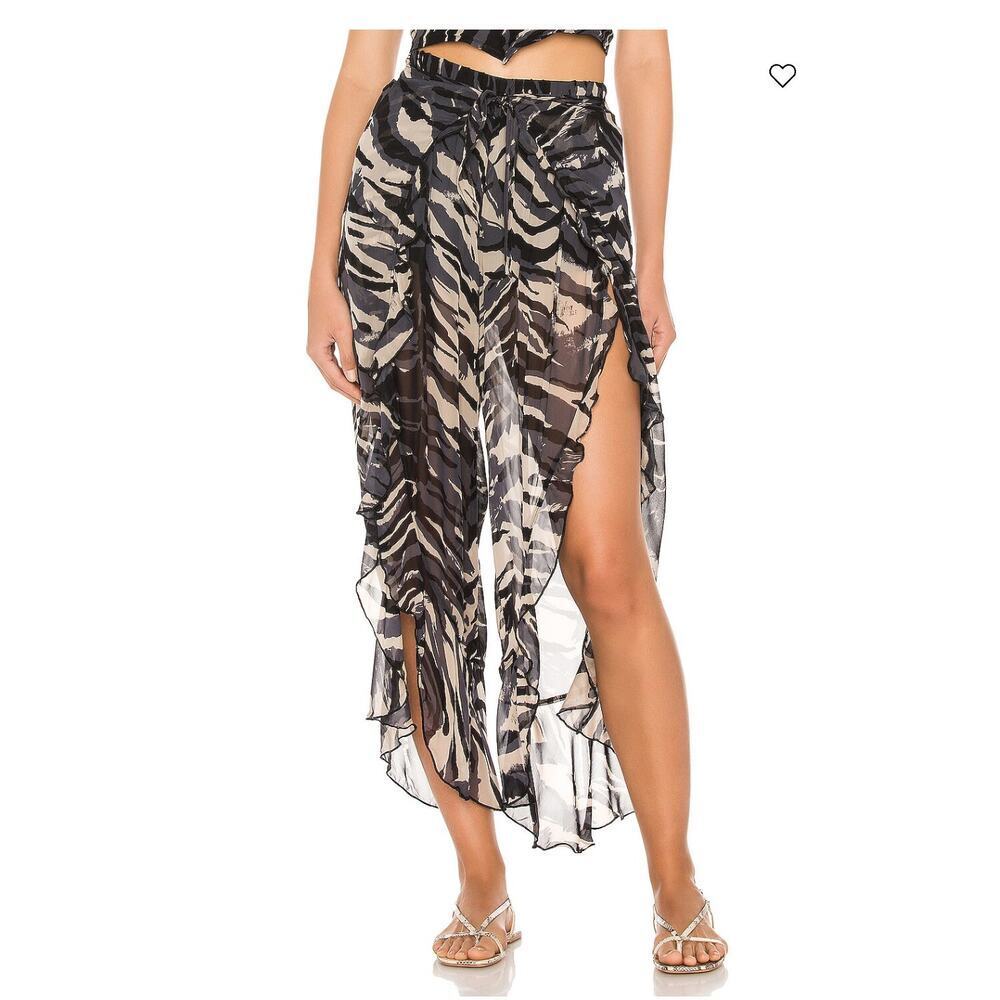 Blue Life Ruffle Culotte Pants Flowy NWT Medium